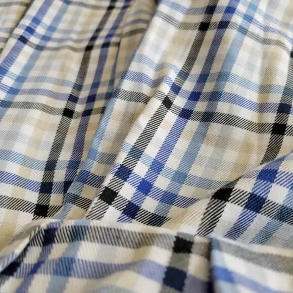 BRIONI Dress Shirt Mens Medium Blue Plaid Cotton Quiet Luxury Made In Italy - Picture 14 of 14